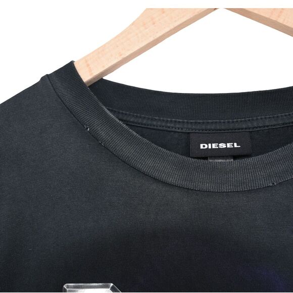 Diesel Black Chrome Wolf Eagle Long Sleeve Tee XL Distressed Fade Grunge Y2K - Picture 9 of 13